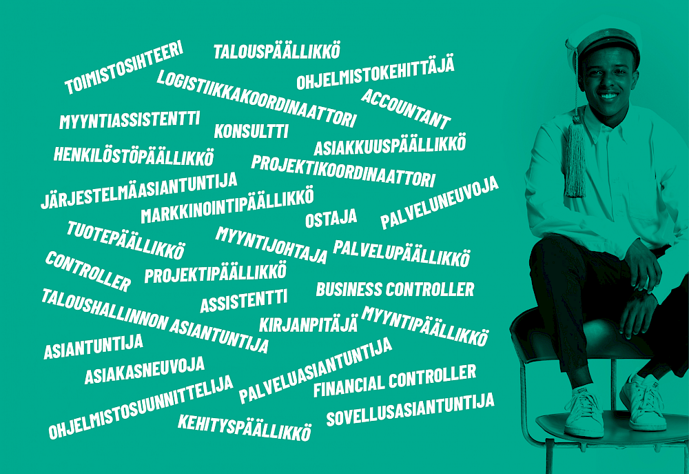 Tradenomien ammattinimikkeitä (Tradenomien jäsentutkimus 2020)