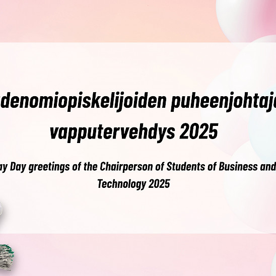 Tradenomiopiskelijoiden puheenjohtajan vapputervehdys 2025